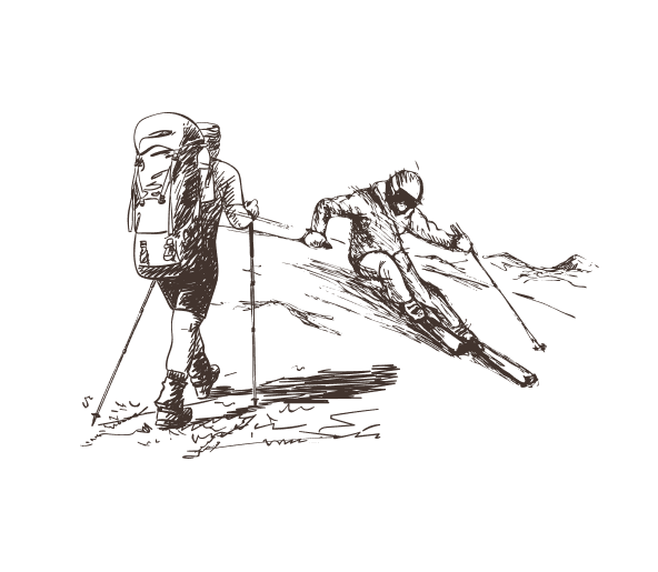 Skifahrer und Wanderer Icon © shutterstock.com